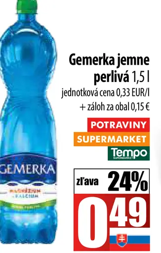 Gemerka jemne perlivá voda