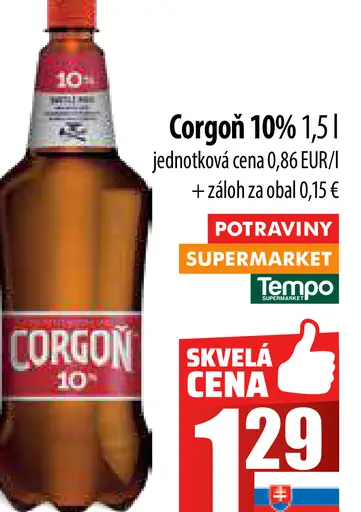 Corgoň pivo 10% plechovka