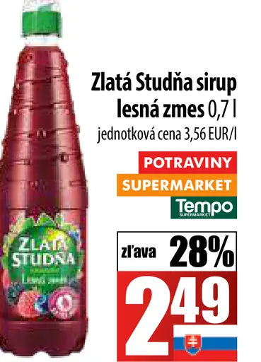 Zlatá Studňa Sirup s príchuťou lesná zmes