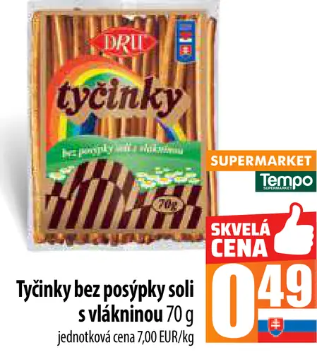 Tyčinky bez posýpky soli