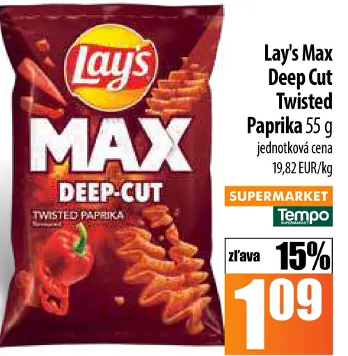 Lay's Max Deep-Cut Twisted paprika
