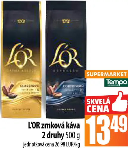 L'OR zrnková káva