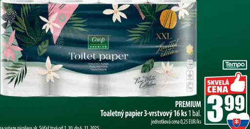 Coop Toaletný papier 3-vrstvový
