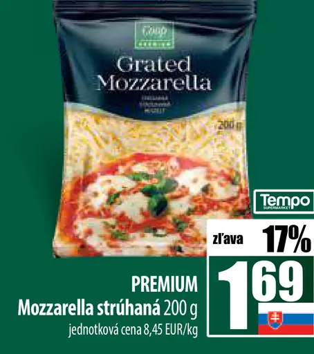 PREMIUM Mozzarella strúhaná