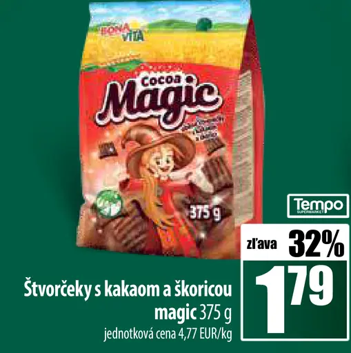 Štvorčeky s kakaom a škoricou Magic