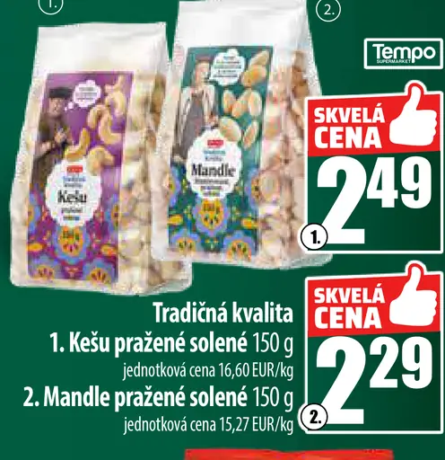 Mandle pražené solené