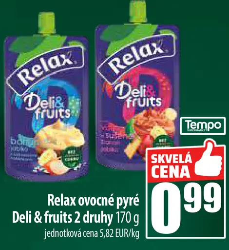 Relax ovocné pyré Deli & fruits rôzne druhy