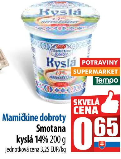 Mamkine dobroty Smotana kyslá 16%