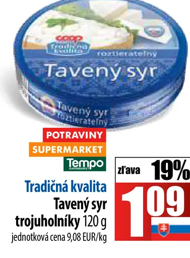Tradičná kvalita Tavený syr trojuholníky