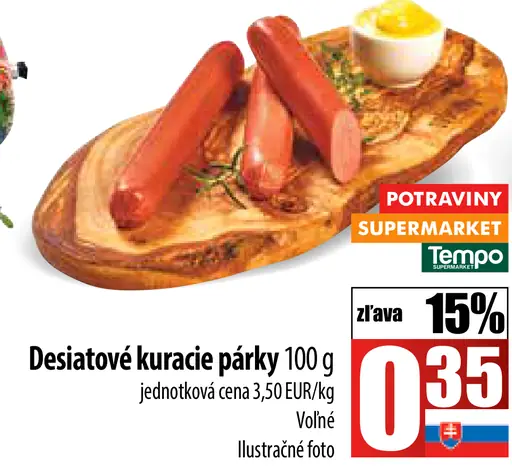 Desiatové kuracie párky