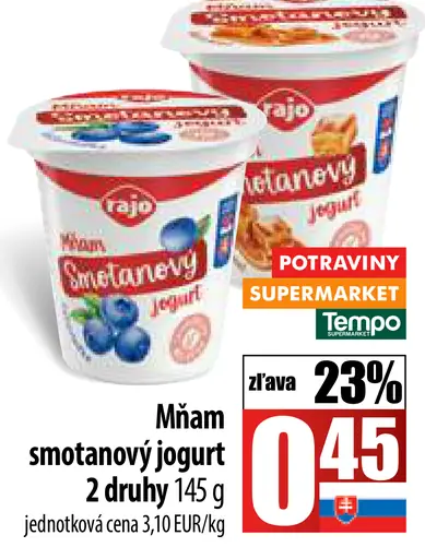 Rajo Bezlaktózový smotanový jogurt