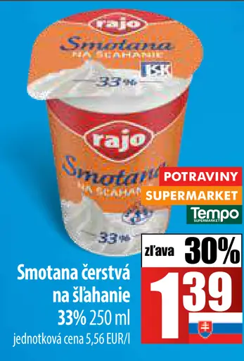 Rajo Smotana čerstvá na šľahanie