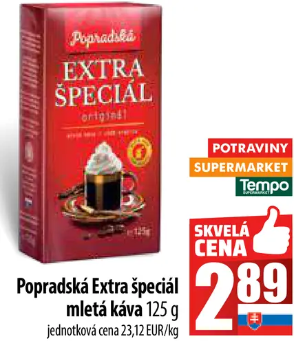 Popradská Extra špeciál originál mletá káva