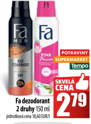 Fa dezodorant 2 druhy