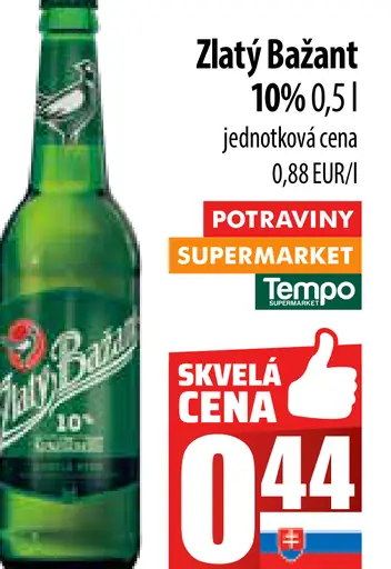 Zlatý Bažant Pivo plechovka