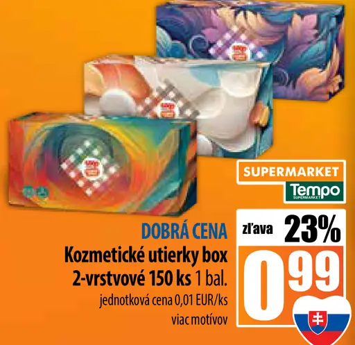 Kozmetické utierky box 2-vrstvové