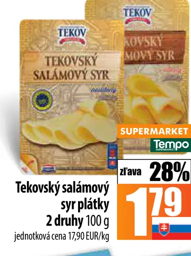 Tekovský Salámový syr plátky