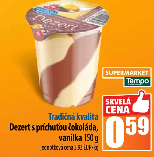 Tradícia dezert s príchuťou čokoládová, vanilka