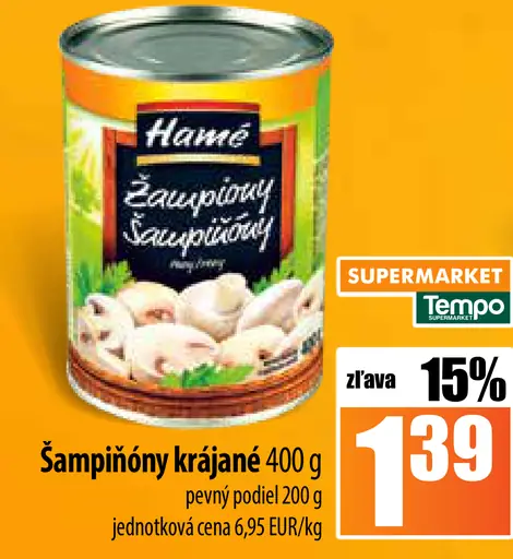 Hamé šampiňóny krájané