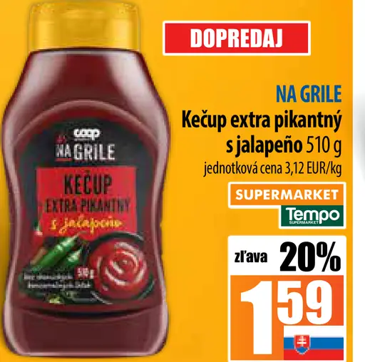 Na Grile kečup extra pikantný s jalapeño