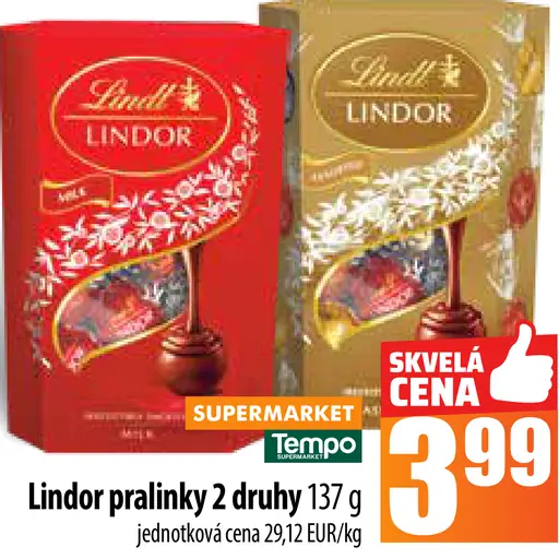 Lindt Lindor pralinky