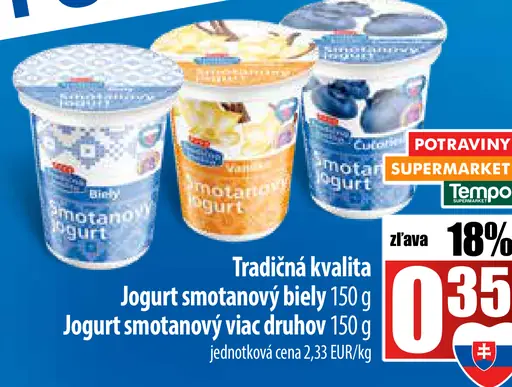 Jogurt smotanový biely