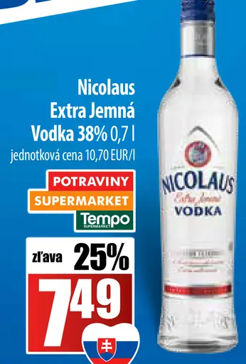 Nicolaus Extra jemná vodka 38%