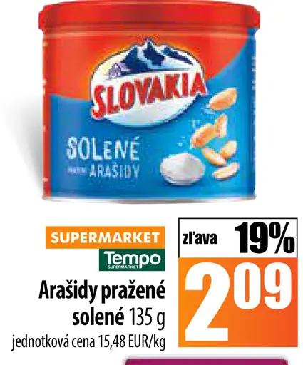Slovakia Arašidy pražené solenés