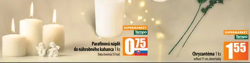 Parafínová náplň do náhrobného kahanca