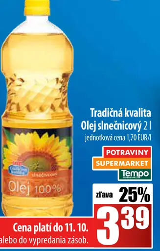 Tradičná kvalita Olej slnečnicový