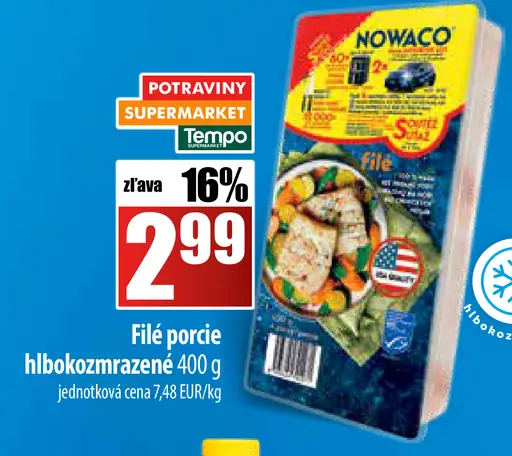 Nowaco filé porcie hlbokozmrazené