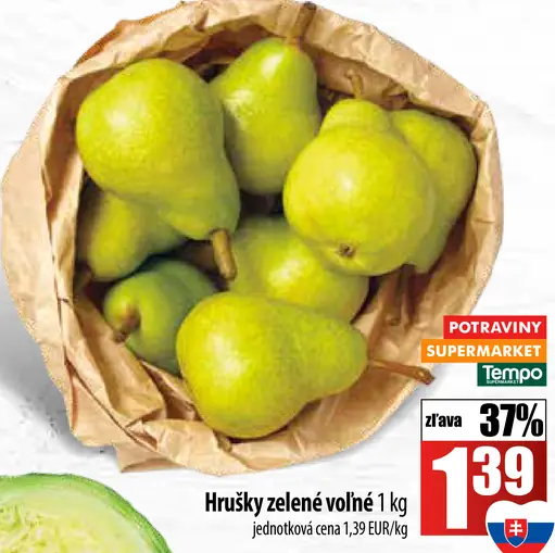 Hrušky zelené voľne