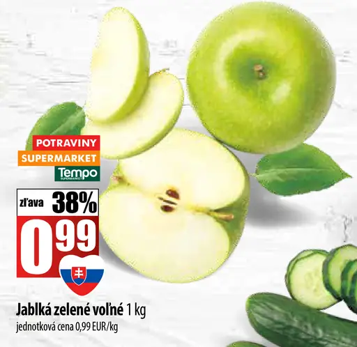 Jablká zelené voľné