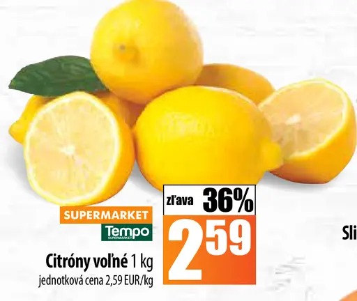 Supermarket Tempo Citróny voľné