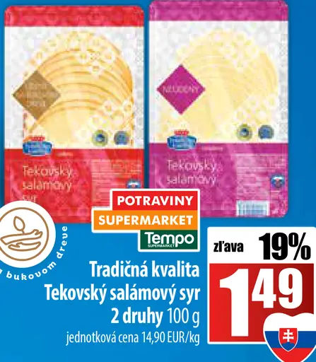 Tradičná kvalita Tekovský salónový syr