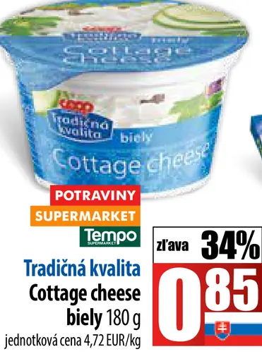 Tradičná kvalita cottage cheese biely