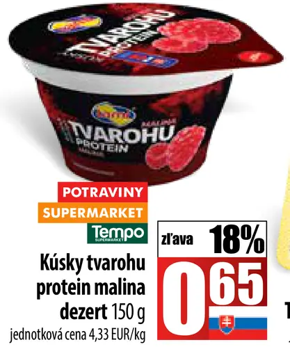 Yorohu Kúsky tvarohu protein malina dezert