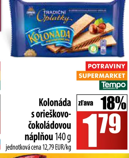 Tradičná kvalita Kolonáda s orieškovo-čokoládovou náplňou