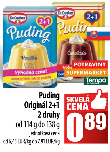 Puding Originál 2+1