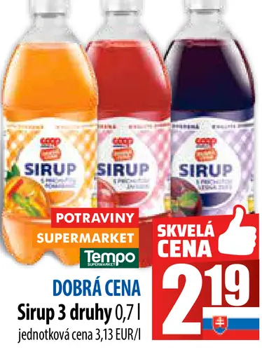 Sirup 3 druhy