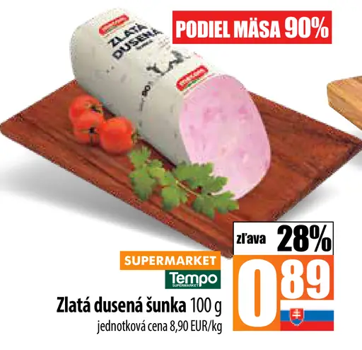 Zlatá dusená šunka