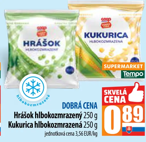 Hrášok hlboko mrazený