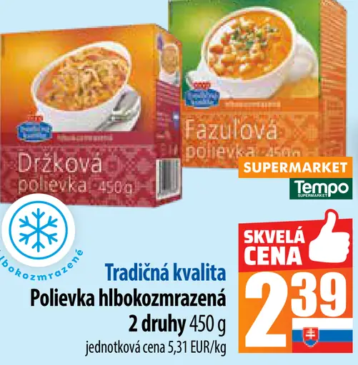 Polievka hlboko mrazená 2 druhy