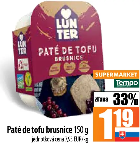 Lunter Pate de tofu brusnice