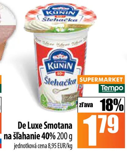 Kunin De Luxe Smotana na šľahanie 40%