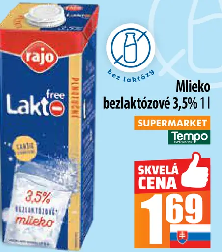 Rajo Mlieko bezlaktózové 3,5%