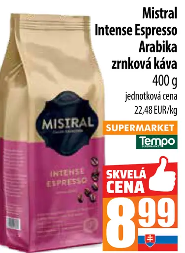 Mistral Intense Espresso arabica zrnková káva