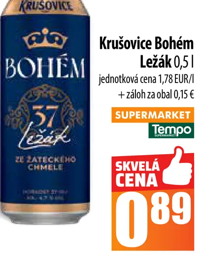 Krušovice Bohem plechovka