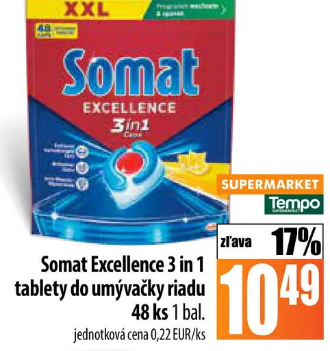 Somat Excellence 4 v 1, tablety do umývačky riadu
