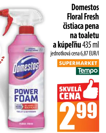 Domestos Floral Fresh čistiaca pena na toaletu a kúpeľňu